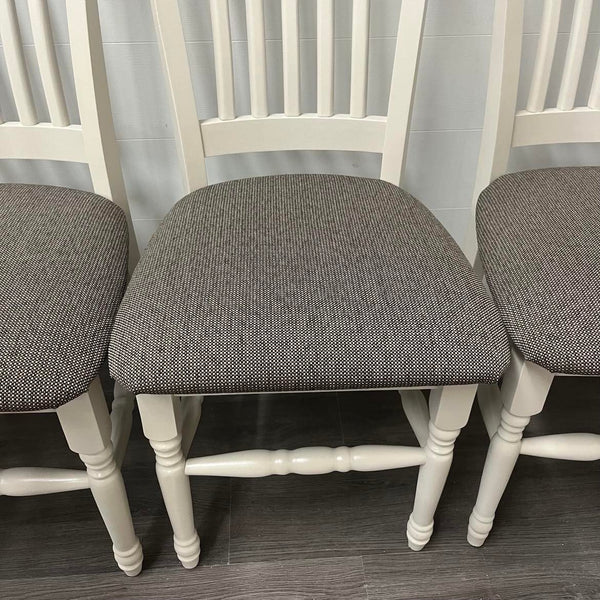 6 Antique White Dining Chairs