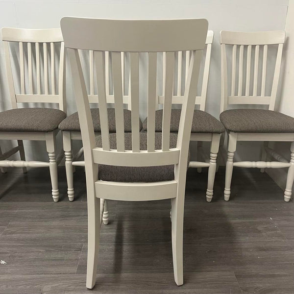 6 Antique White Dining Chairs
