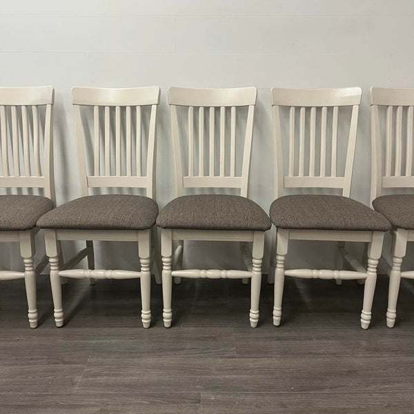 6 Antique White Dining Chairs