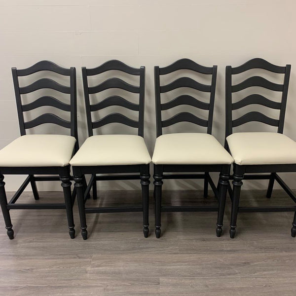4 Cast Black Bar Stools