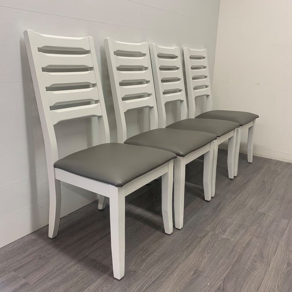 6 Little White Dining Chairs