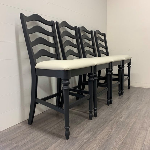 4 Cast Black Bar Stools