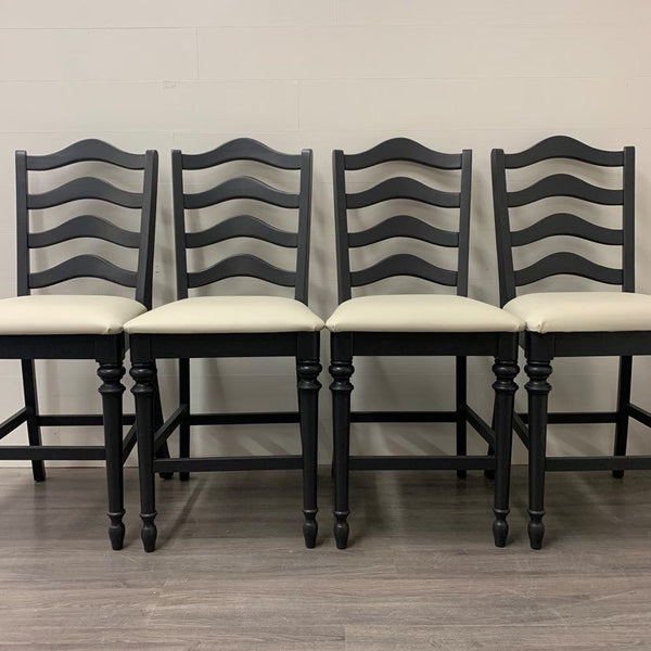 4 Cast Black Bar Stools