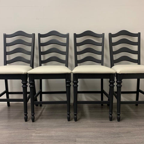 4 Cast Black Bar Stools