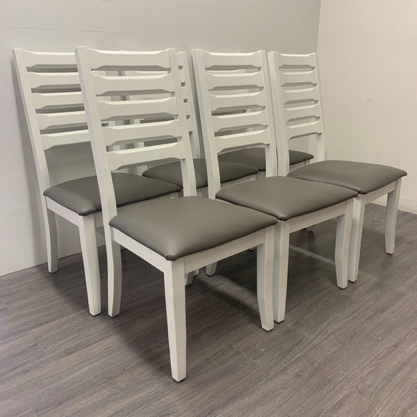 6 Little White Dining Chairs
