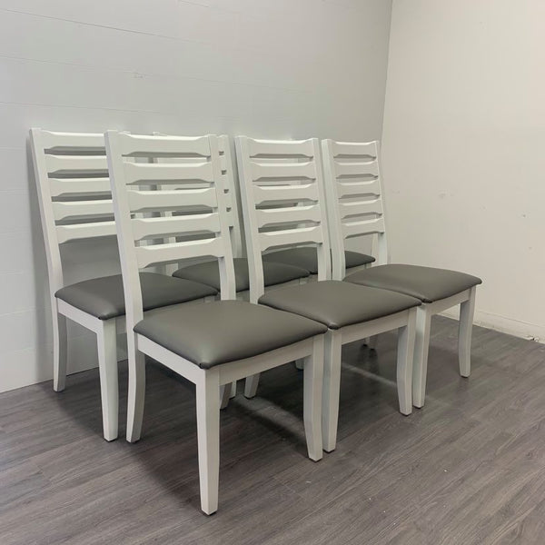 6 Little White Dining Chairs
