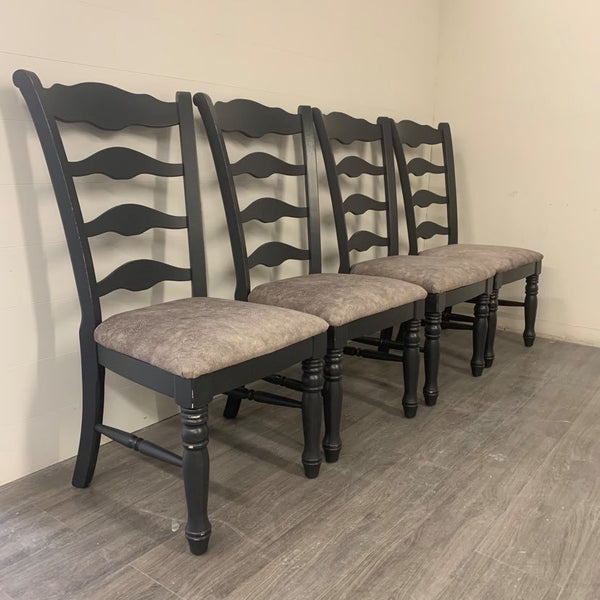 4 Cast Black Dining Chairs
