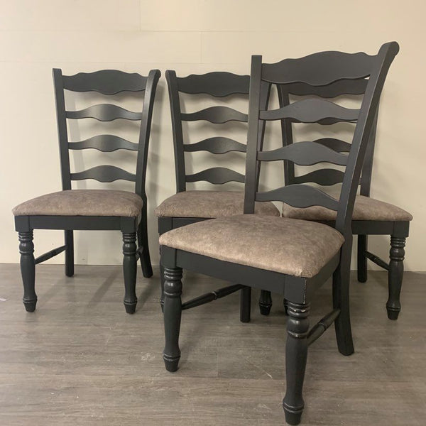 4 Cast Black Dining Chairs