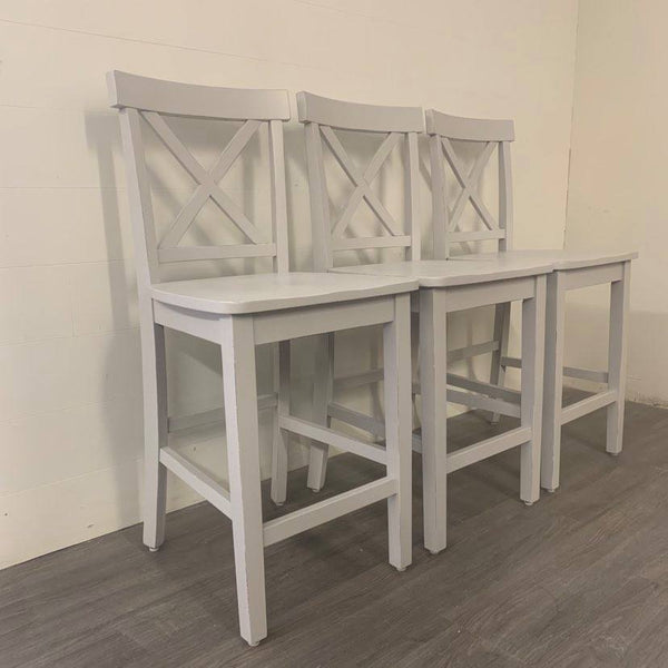 3 Bone White Counter Height Stools