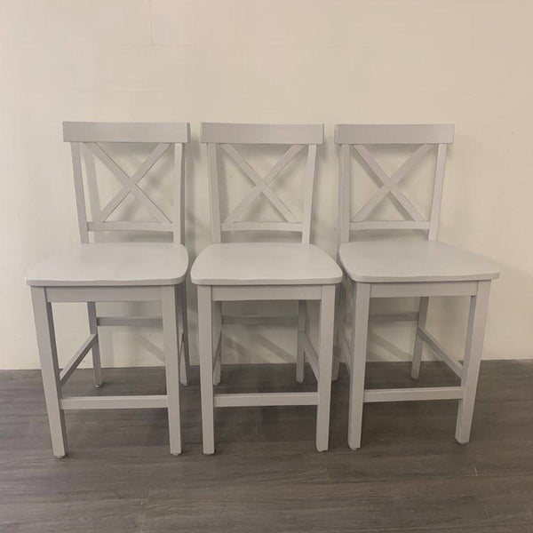 3 Bone White Counter Height Stools