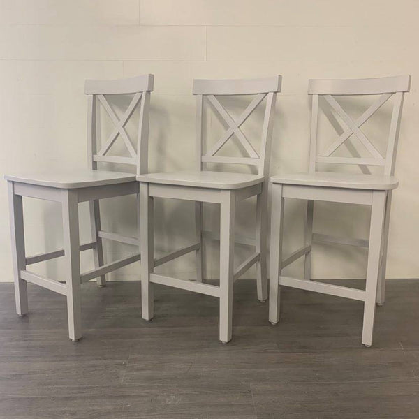 3 Bone White Counter Height Stools