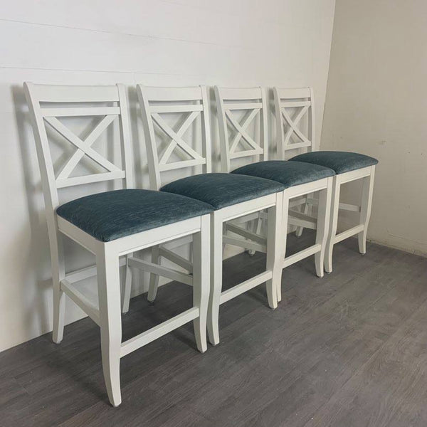 4 Little White Counter Height Stools