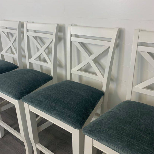 4 Little White Counter Height Stools