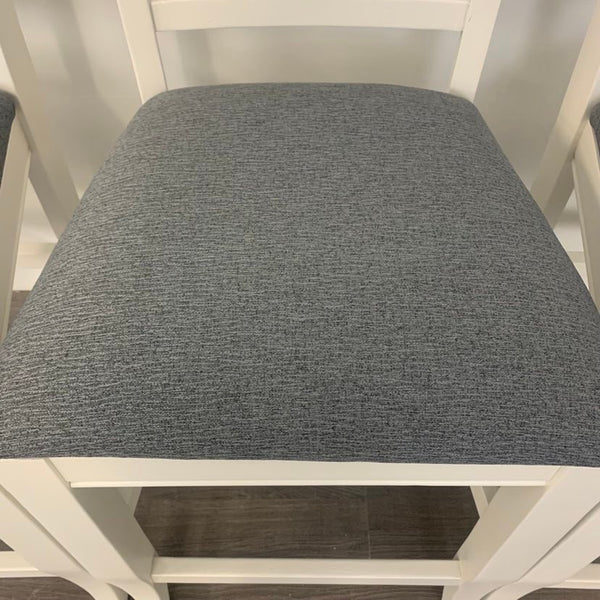 3 Little White Counter Height Bar Stools