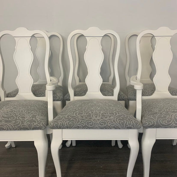 6 Little White Dining Chairs