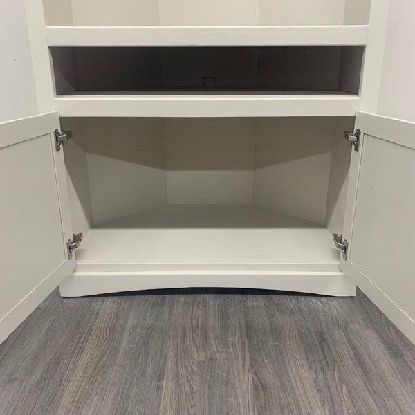 Antique White Farmhouse Style Corner Cabinet