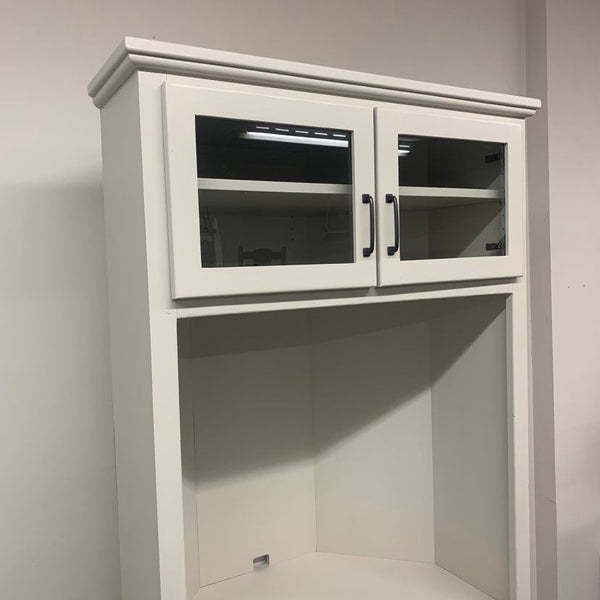 Antique White Farmhouse Style Corner Cabinet