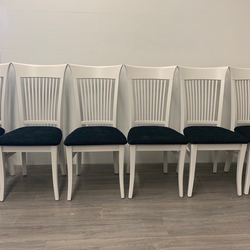 6 Bone White Dining Chairs