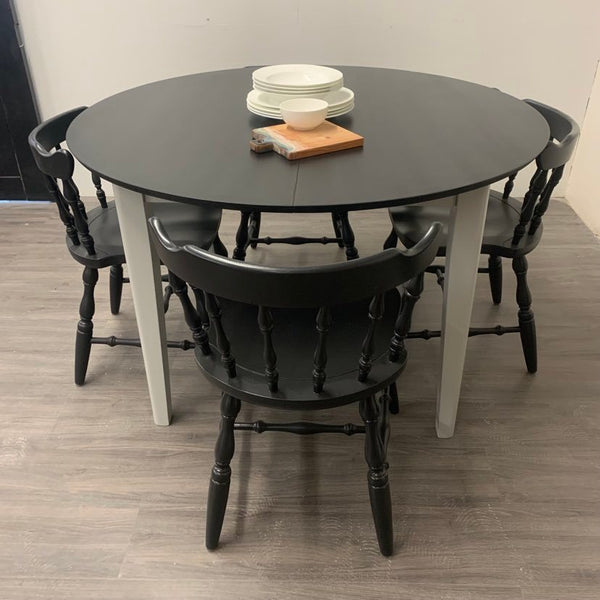 6 Piece Black Farmhouse Dining Set