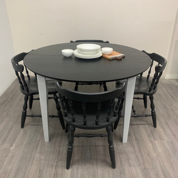 6 Piece Black Farmhouse Dining Set