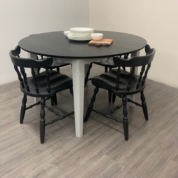 6 Piece Black Farmhouse Dining Set