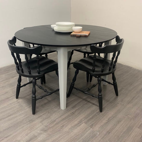 6 Piece Black Farmhouse Dining Set