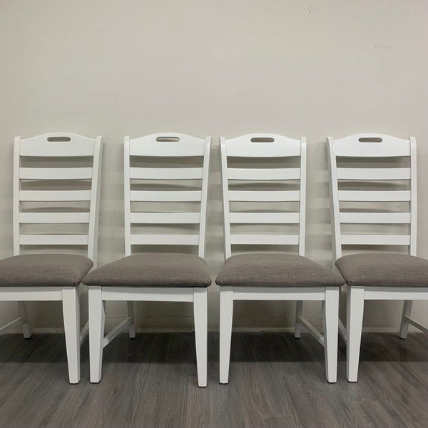 6 Little White Dining Chairs