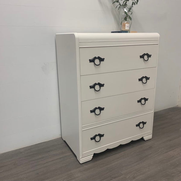 4 Drawer Little White Waterfall Dresser