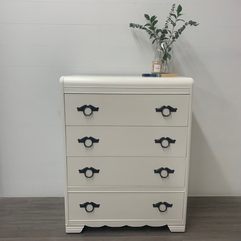 4 Drawer Little White Waterfall Dresser