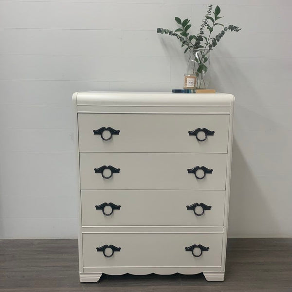 4 Drawer Little White Waterfall Dresser