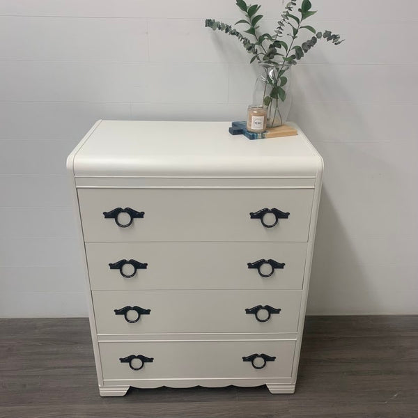 4 Drawer Little White Waterfall Dresser