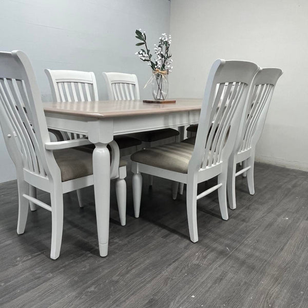 8 Little White Dining Set