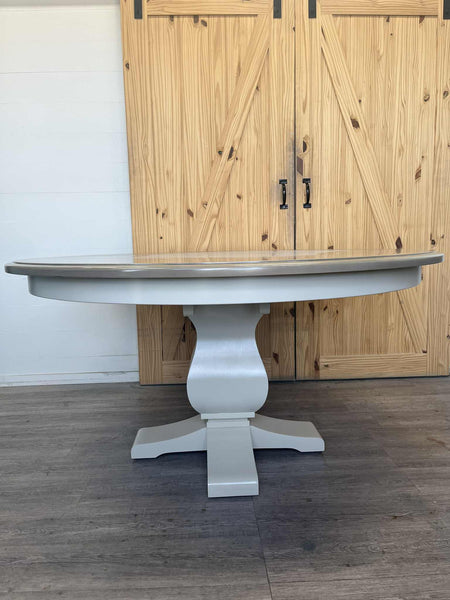 Shiplap Pedestal Extension Dining Table