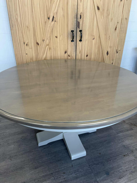Shiplap Pedestal Extension Dining Table