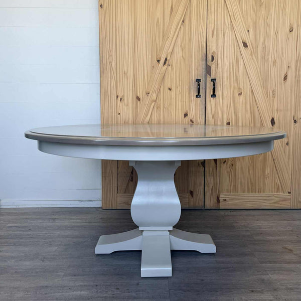 Shiplap Pedestal Extension Dining Table