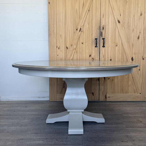 Shiplap Pedestal Extension Dining Table