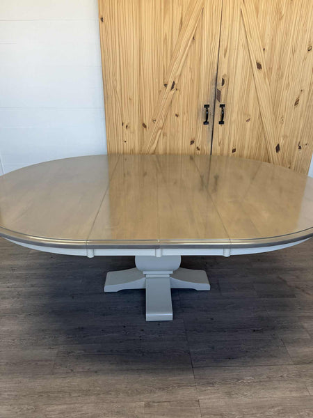 Shiplap Pedestal Extension Dining Table