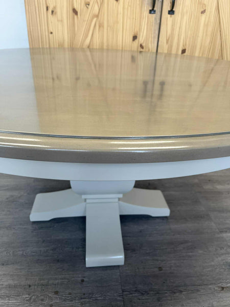 Shiplap Pedestal Extension Dining Table