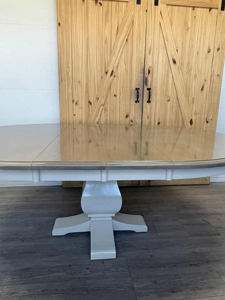 Shiplap Pedestal Extension Dining Table