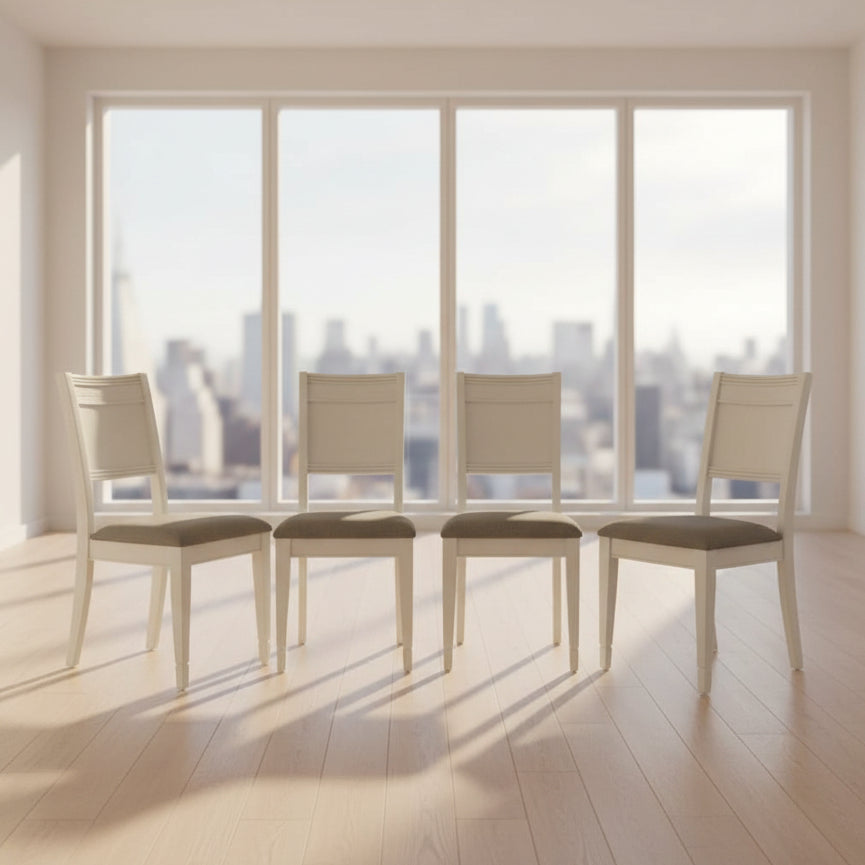 4 Shiplap Upholstered Dining Chairs