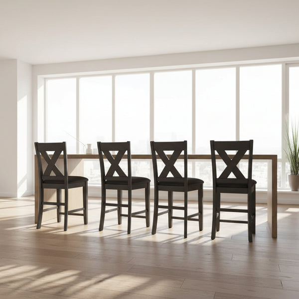 4 Counter Height Upholstered Chairs