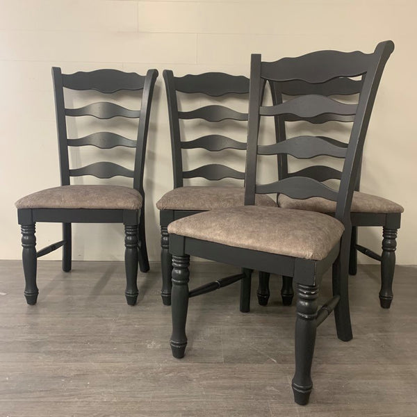 4 Cast Black Dining Chairs