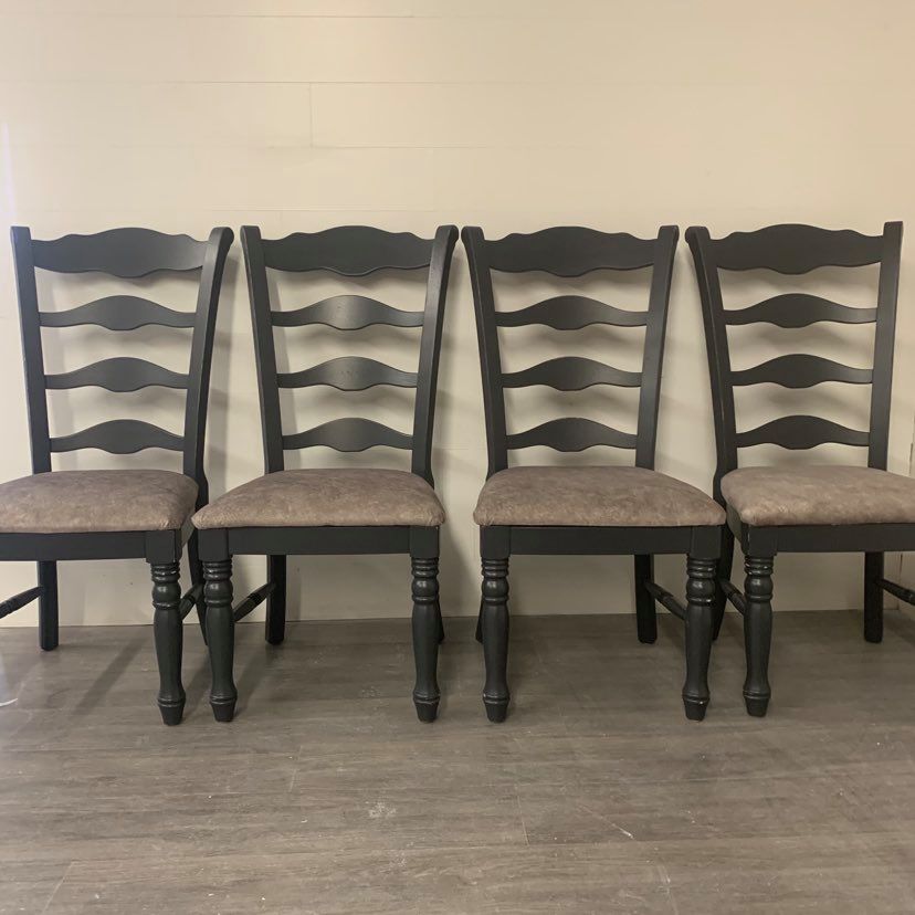 4 Cast Black Dining Chairs