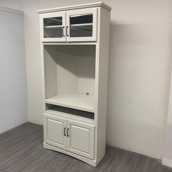 Antique White Farmhouse Style Corner Cabinet