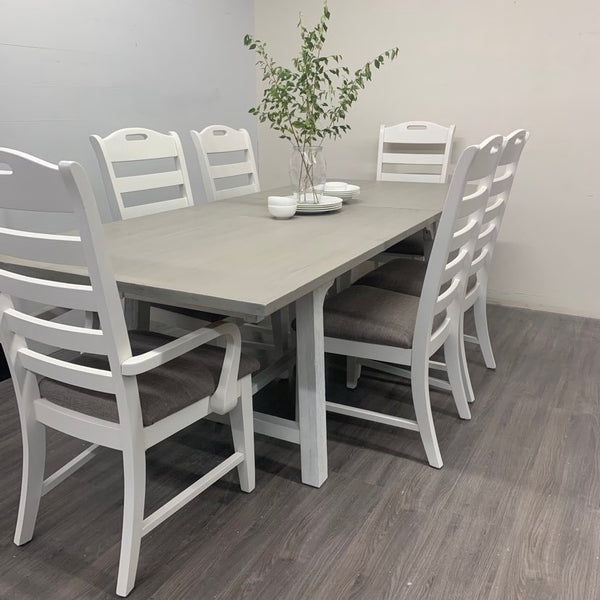 8 Piece farmhouse harvest dining set